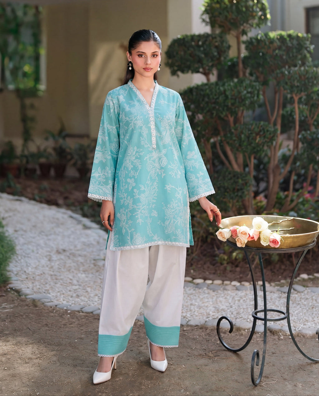 Plum Premium Fabric Pakistani Summer Dresses - Sahiba-clothing - 1