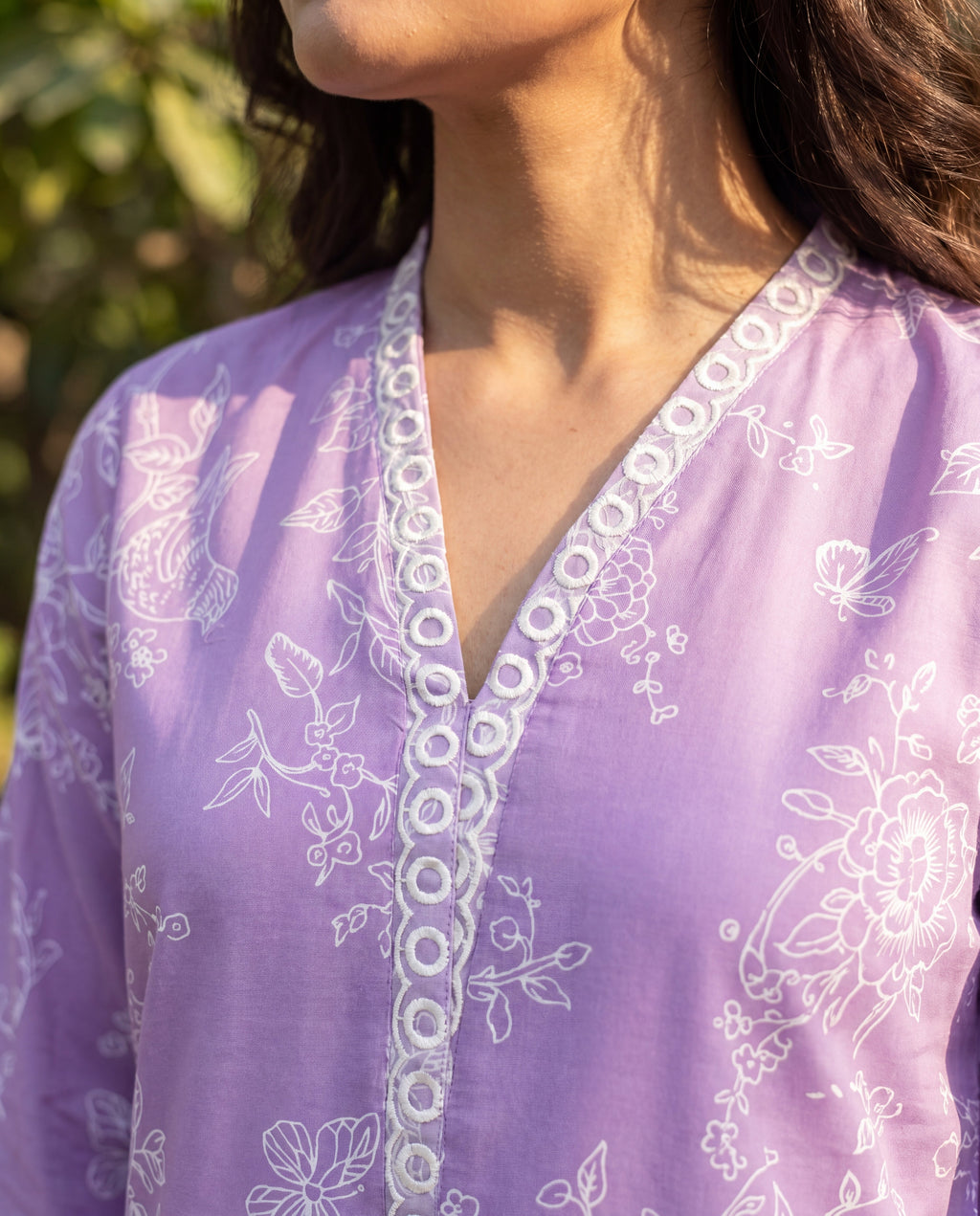 Plum Lailac Premium Fabric Pakistani Summer Dresses - Sahiba-clothing - 3