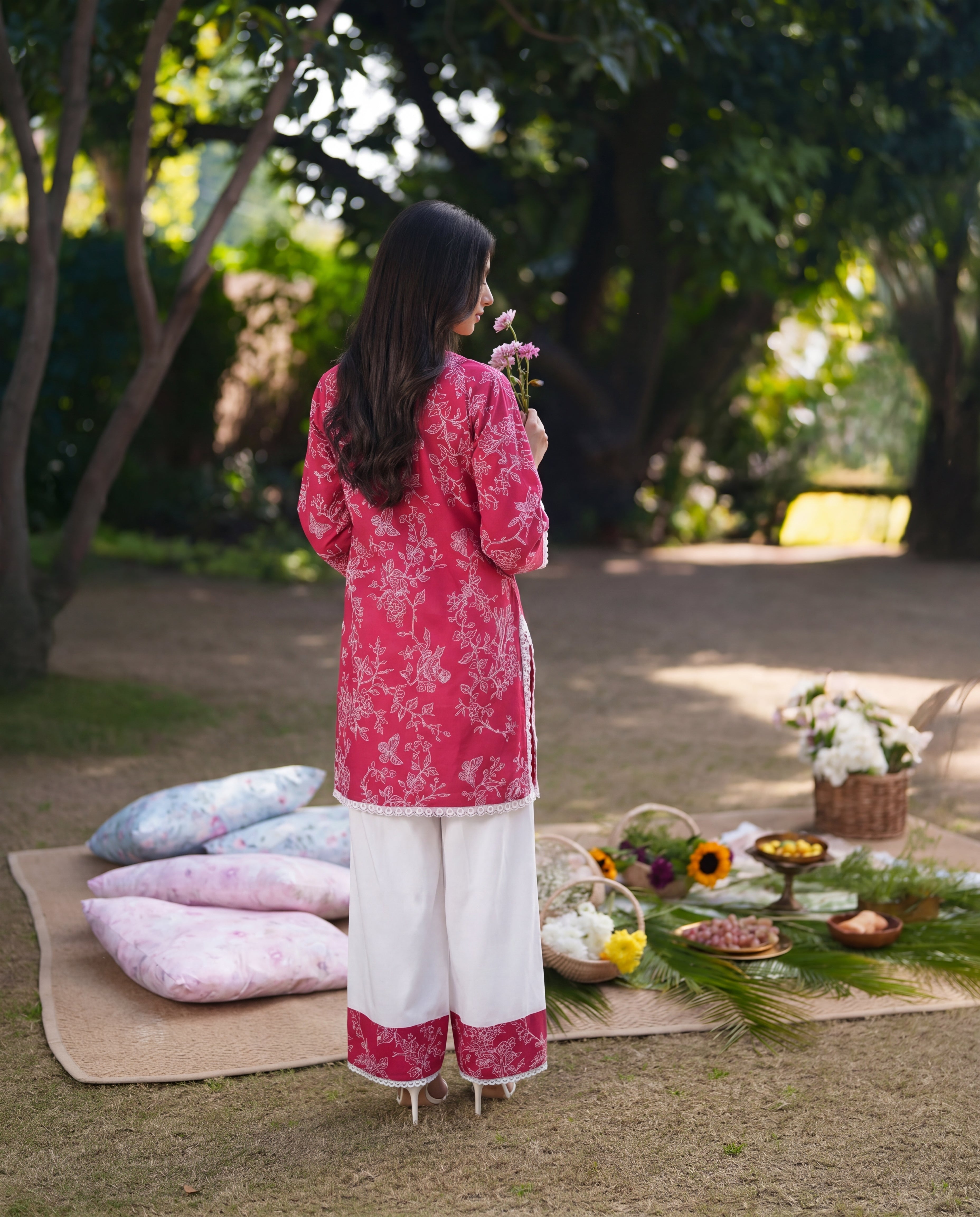 Plum Red Premium Fabric Pakistani Summer Dresses - Sahiba-clothing - 2