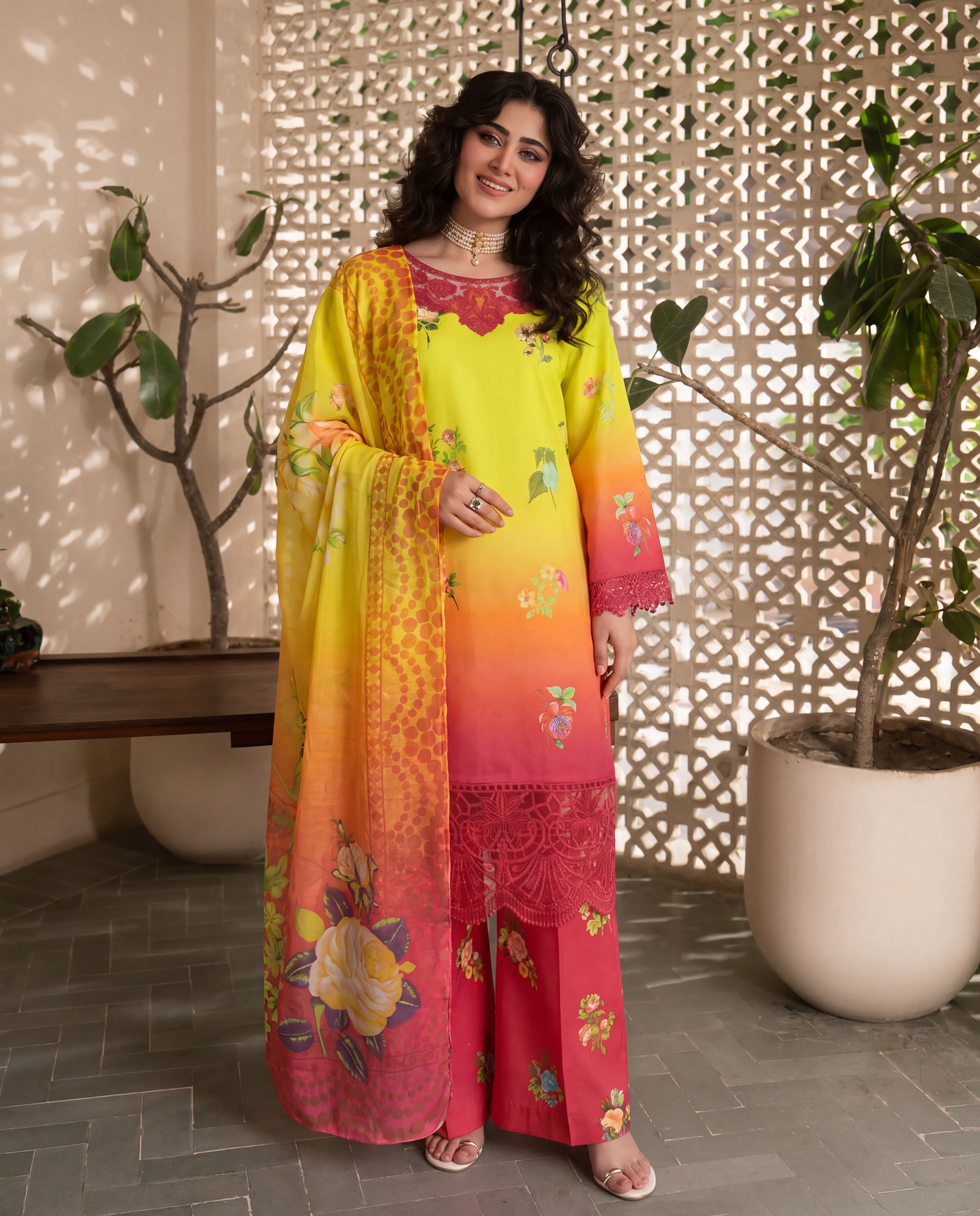 Plumeria Premium Fabric Pakistani Summer Dresses - Sahiba-clothing - 1