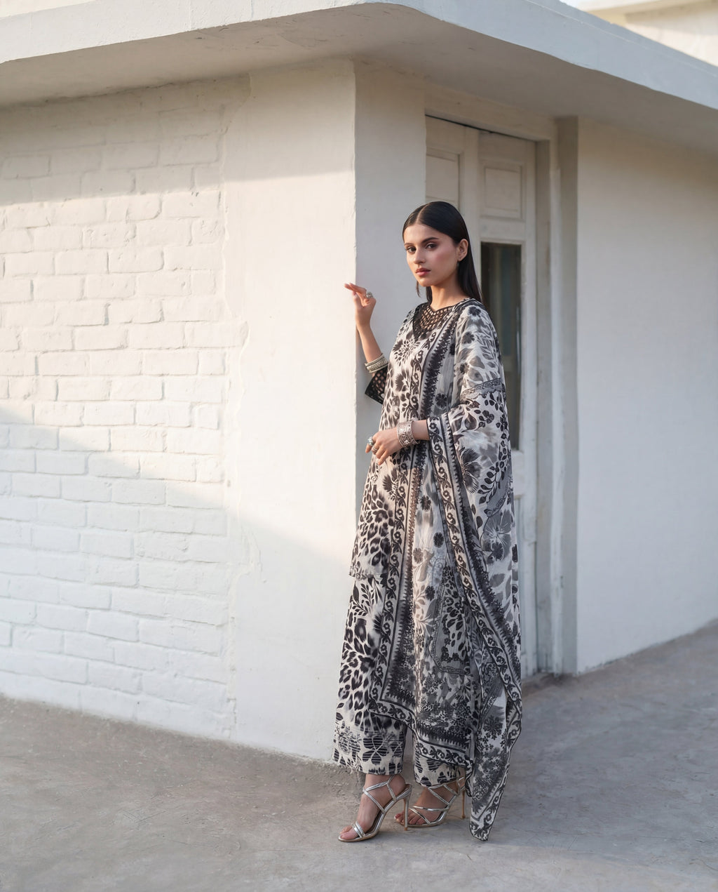 Porcelain Premium Fabric Pakistani Summer Dresses - Sahiba-clothing - 8