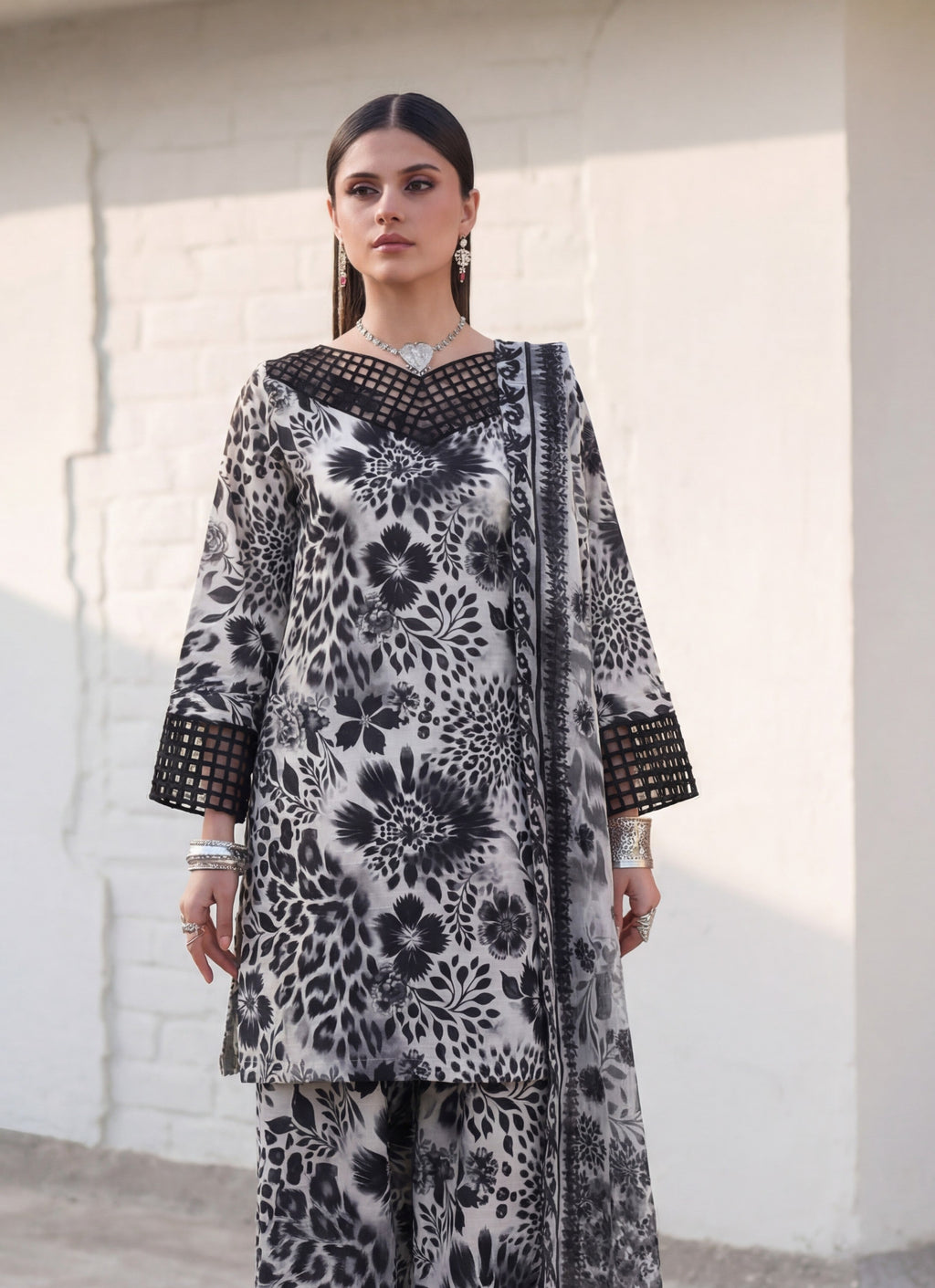 Porcelain Premium Fabric Pakistani Summer Dresses - Sahiba-clothing - 5