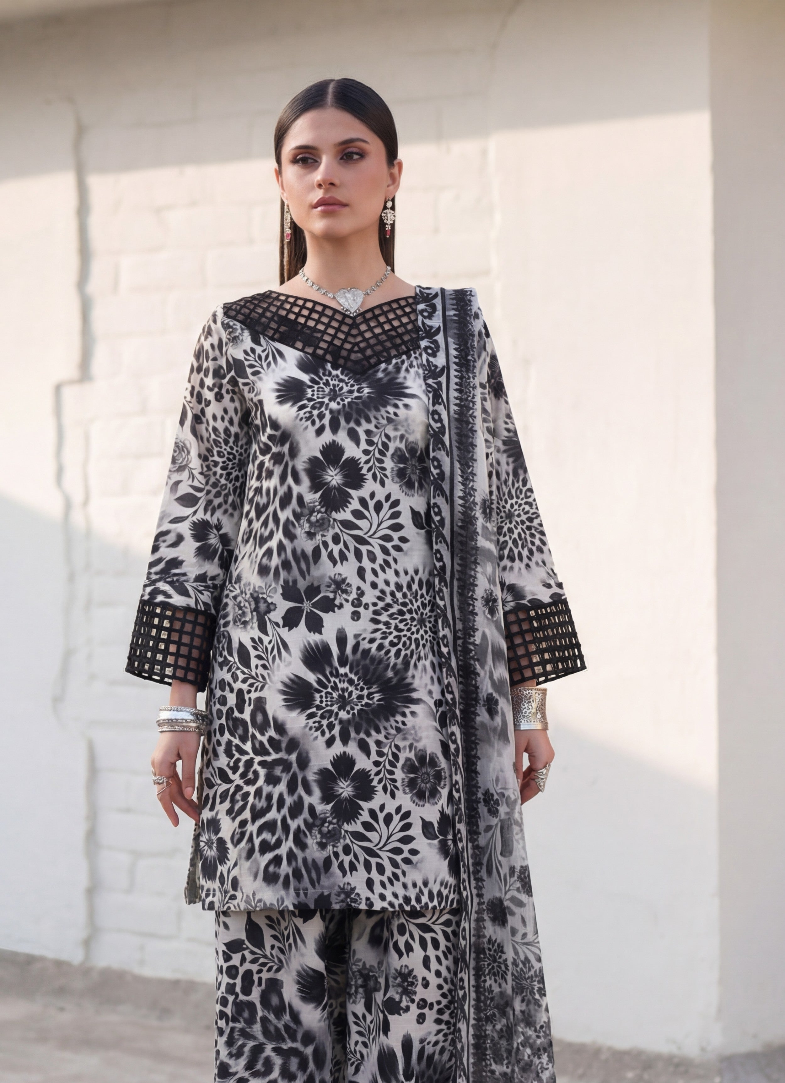 Porcelain Premium Fabric Pakistani Summer Dresses - Sahiba-clothing - 5