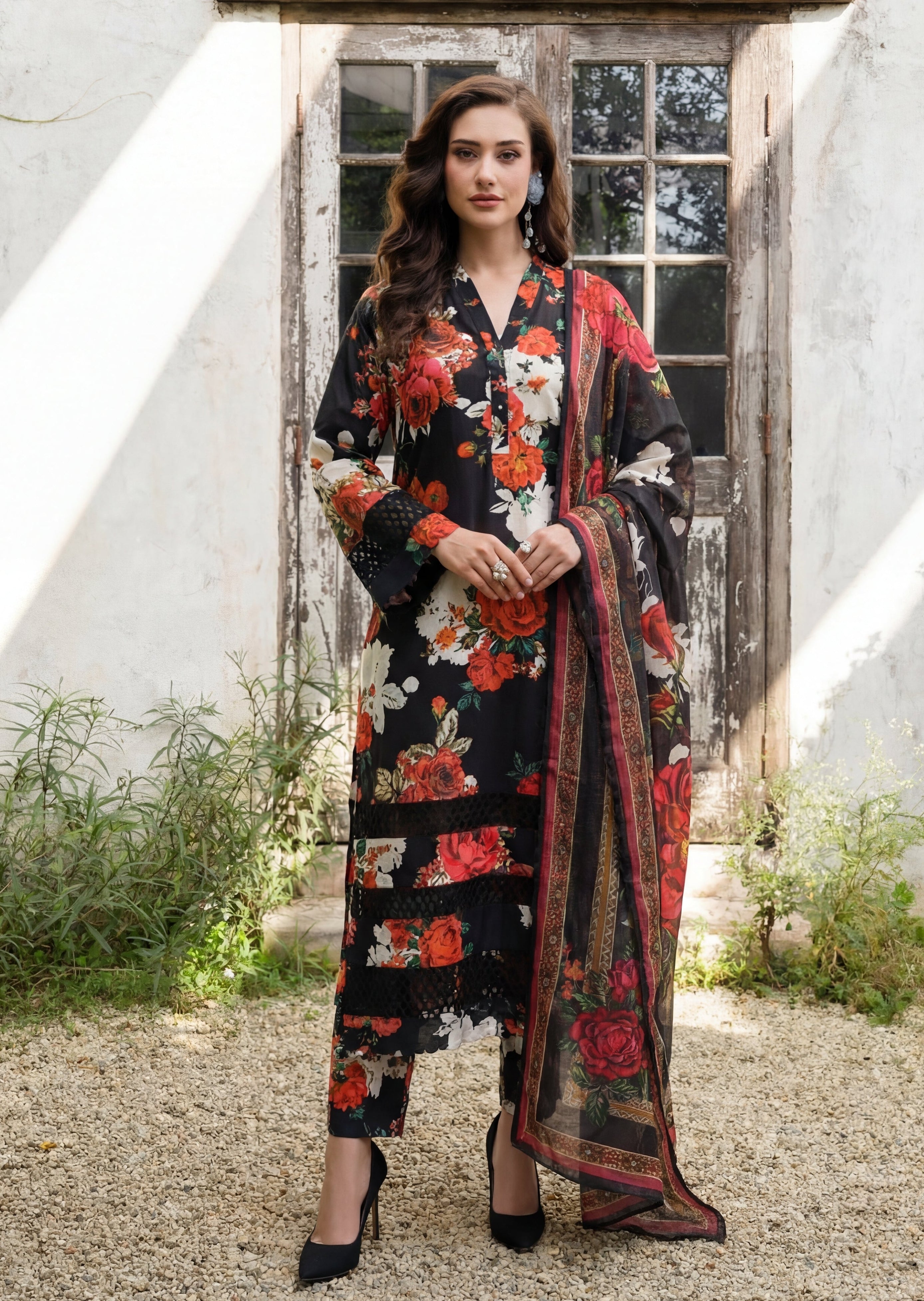 Ramsha Black Premium Fabric Pakistani Summer Dresses - Sahiba-clothing - 5