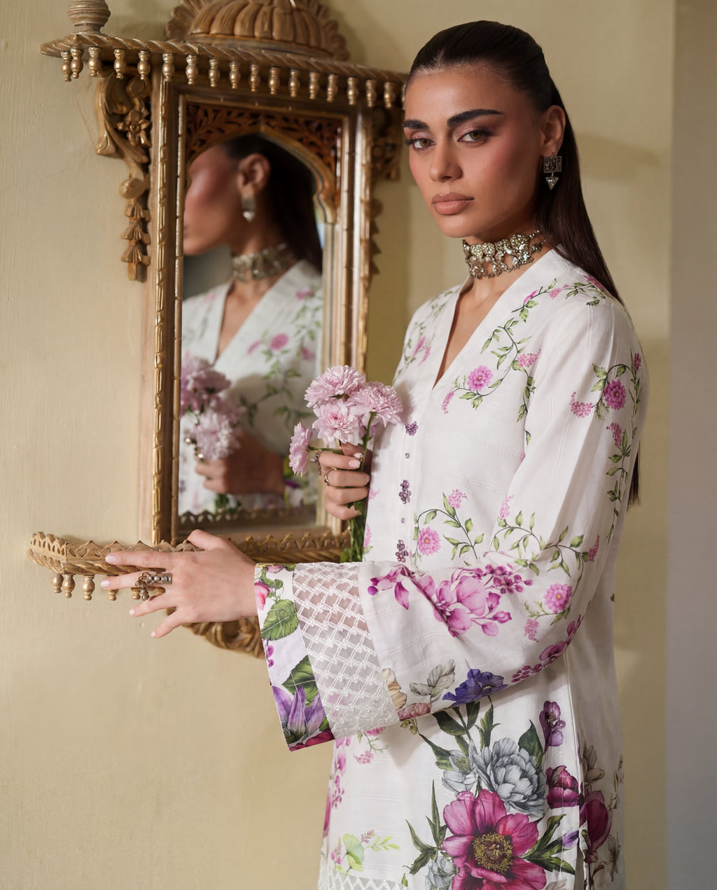 Ramsha White Premium Fabric Pakistani Summer Dresses - Sahiba-clothing - 4