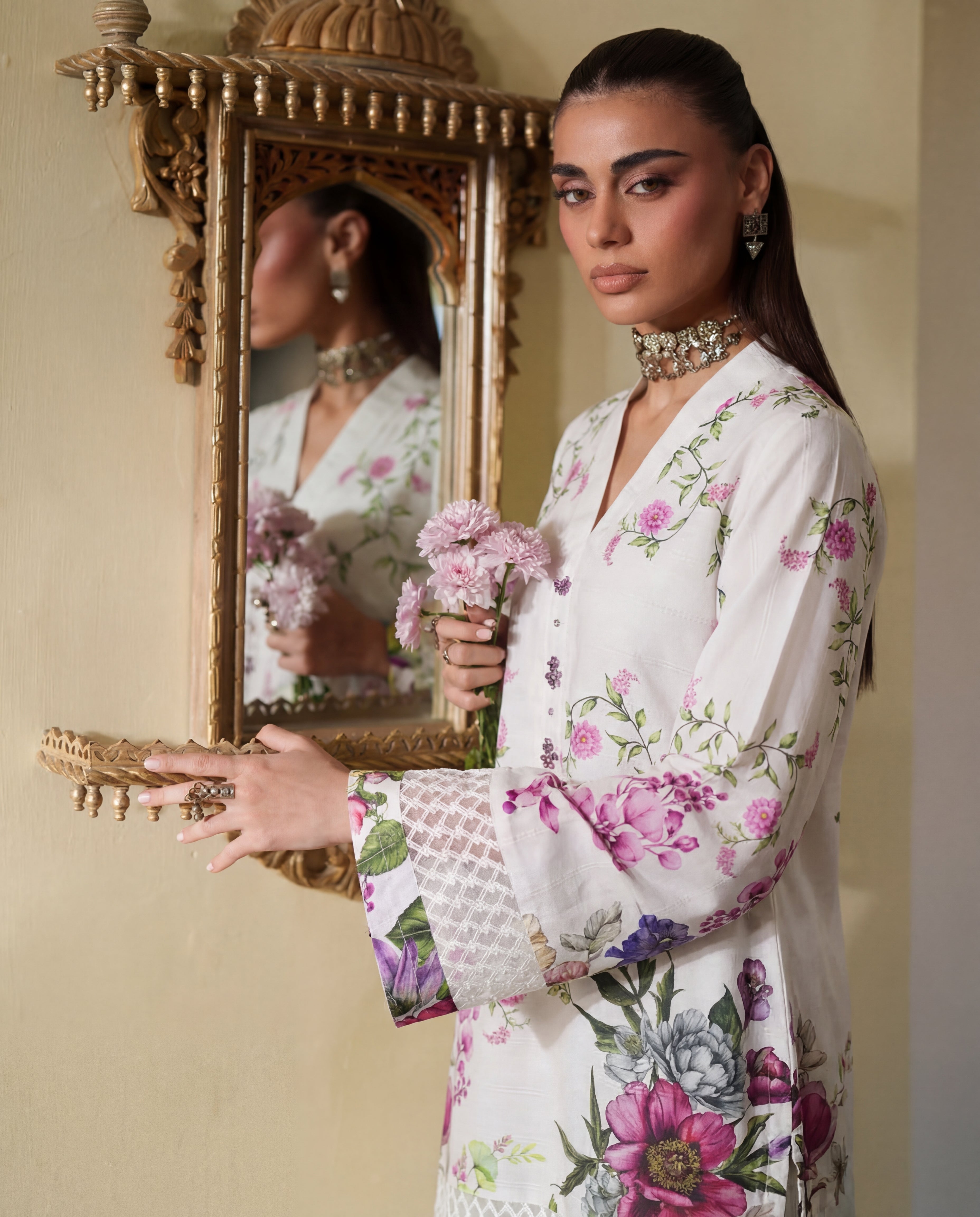 Ramsha White Premium Fabric Pakistani Summer Dresses - Sahiba-clothing - 4