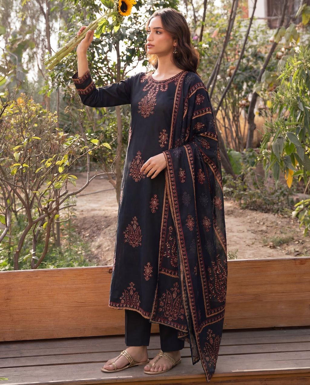 Reena Black Premium Fabric Pakistani Summer Dresses - Sahiba-clothing - 5