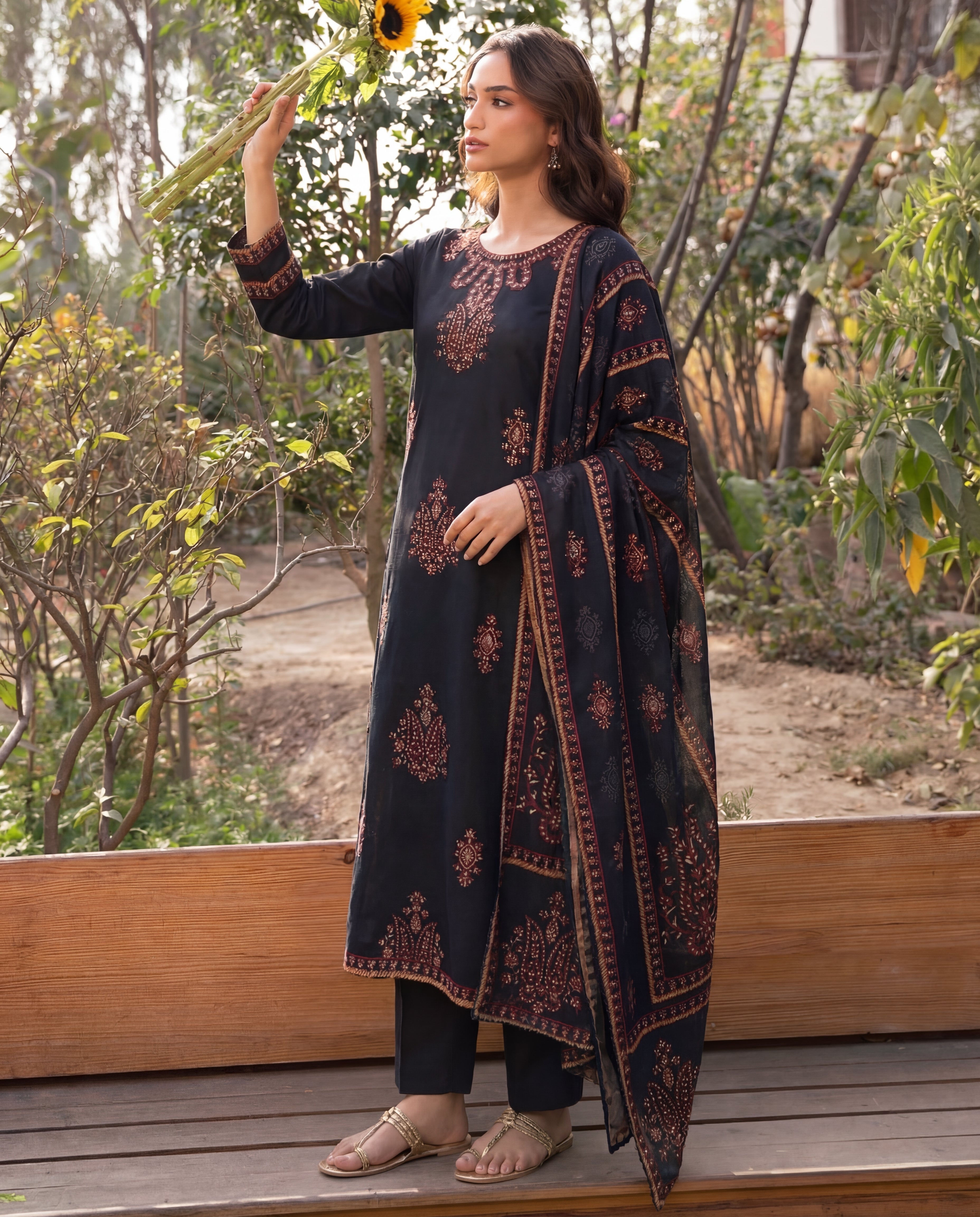 Reena Black Premium Fabric Pakistani Summer Dresses - Sahiba-clothing - 5