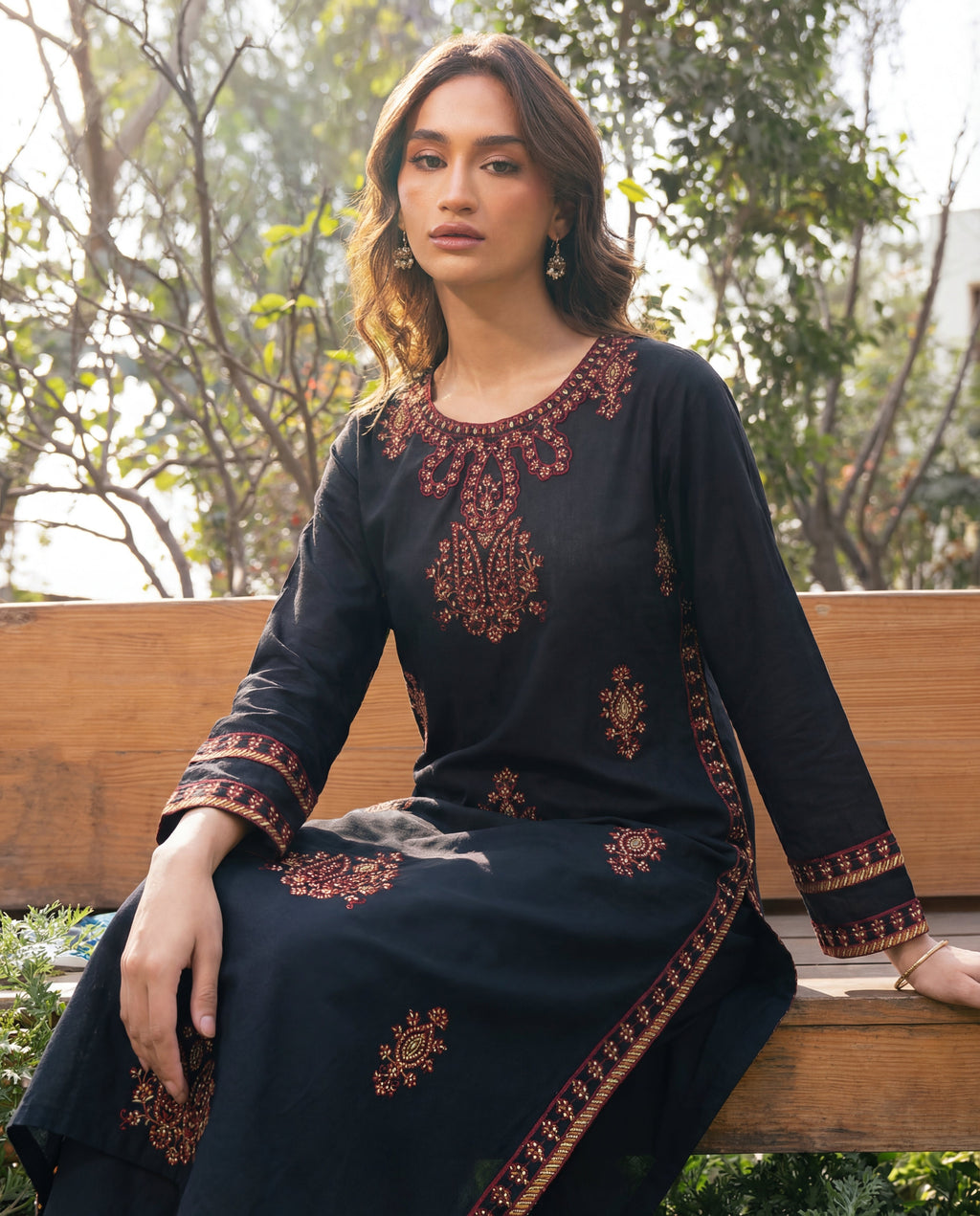 Reena Black Premium Fabric Pakistani Summer Dresses - Sahiba-clothing - 3