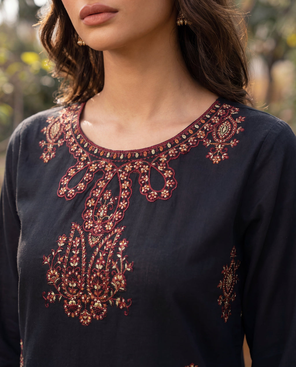 Reena Black Premium Fabric Pakistani Summer Dresses - Sahiba-clothing - 2