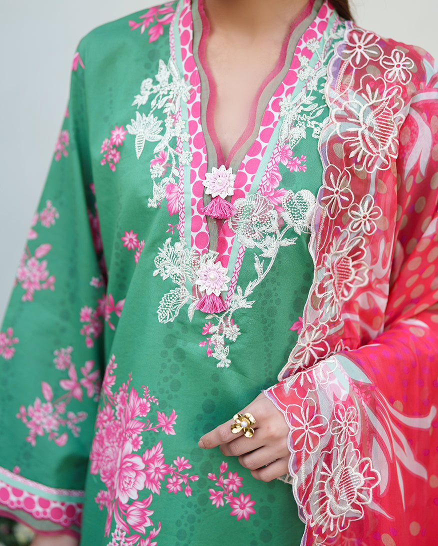 Rose Mist Organza Women Clothing - Roheenaz - 4