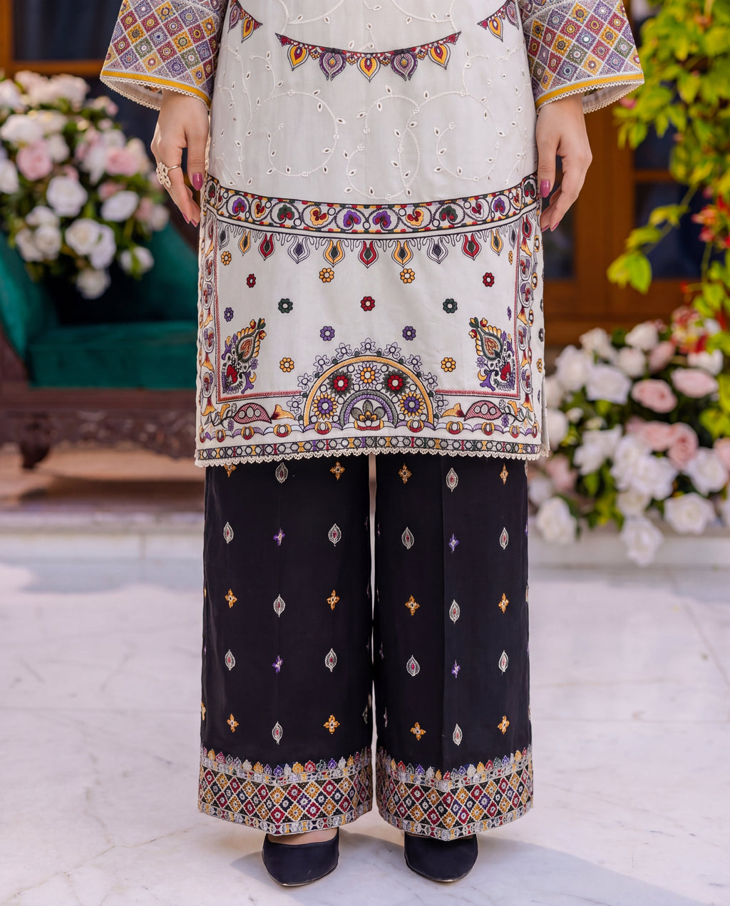Rosemary Ivory Premium Fabric Pakistani Summer Dresses - Sahiba-clothing - 4