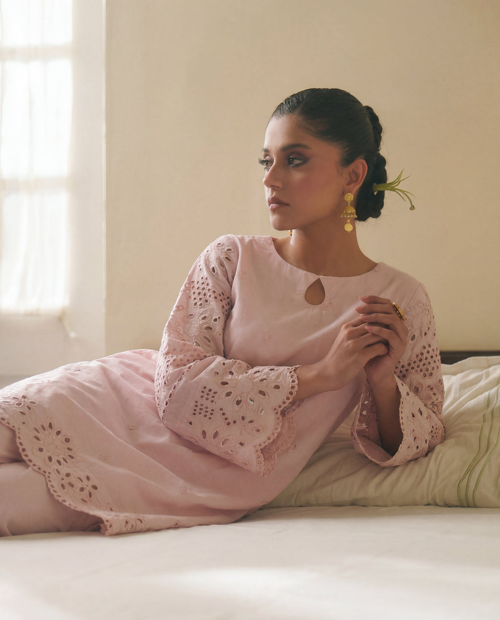 Saamiya Pink Premium Fabric Pakistani Summer Dresses - Sahiba-clothing - 7