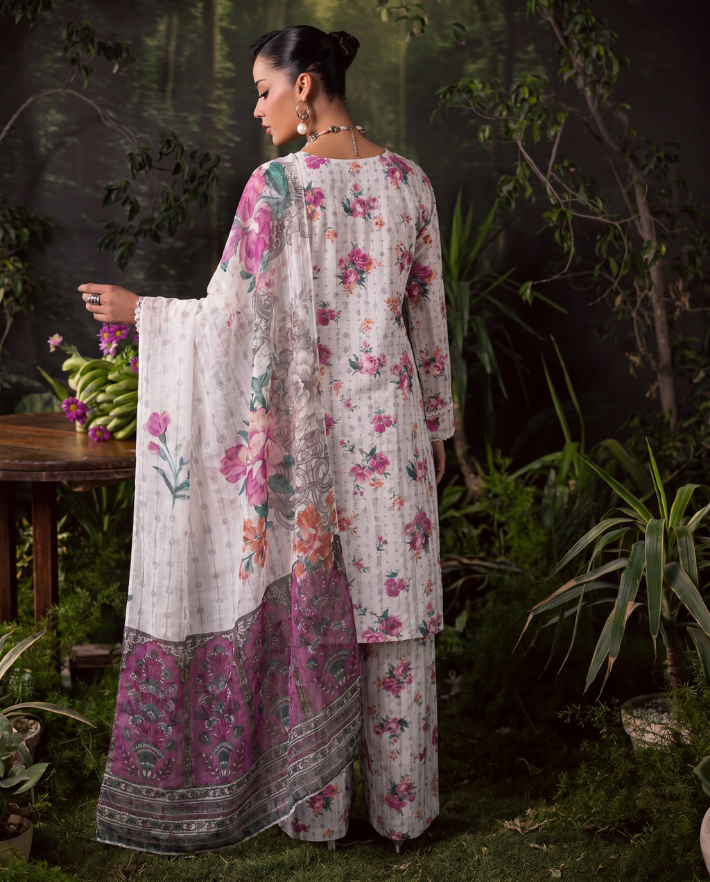 Saffron Ivory Premium Fabric Pakistani Summer Dresses - Sahiba-clothing - 3