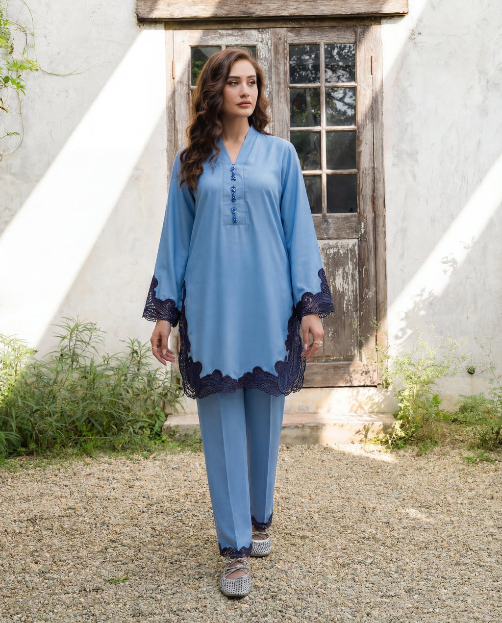 Shaahnoor Denim Premium Fabric Pakistani Winter Dresses - Sahiba-clothing - 1