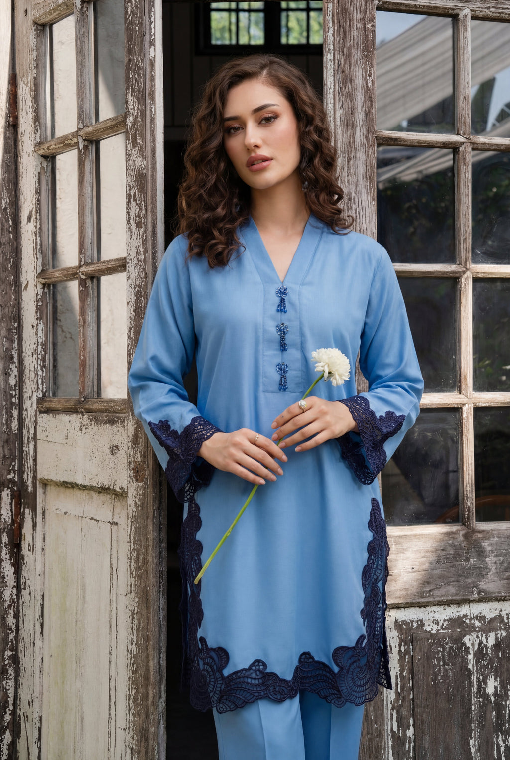 Shaahnoor Denim Premium Fabric Pakistani Winter Dresses - Sahiba-clothing - 2
