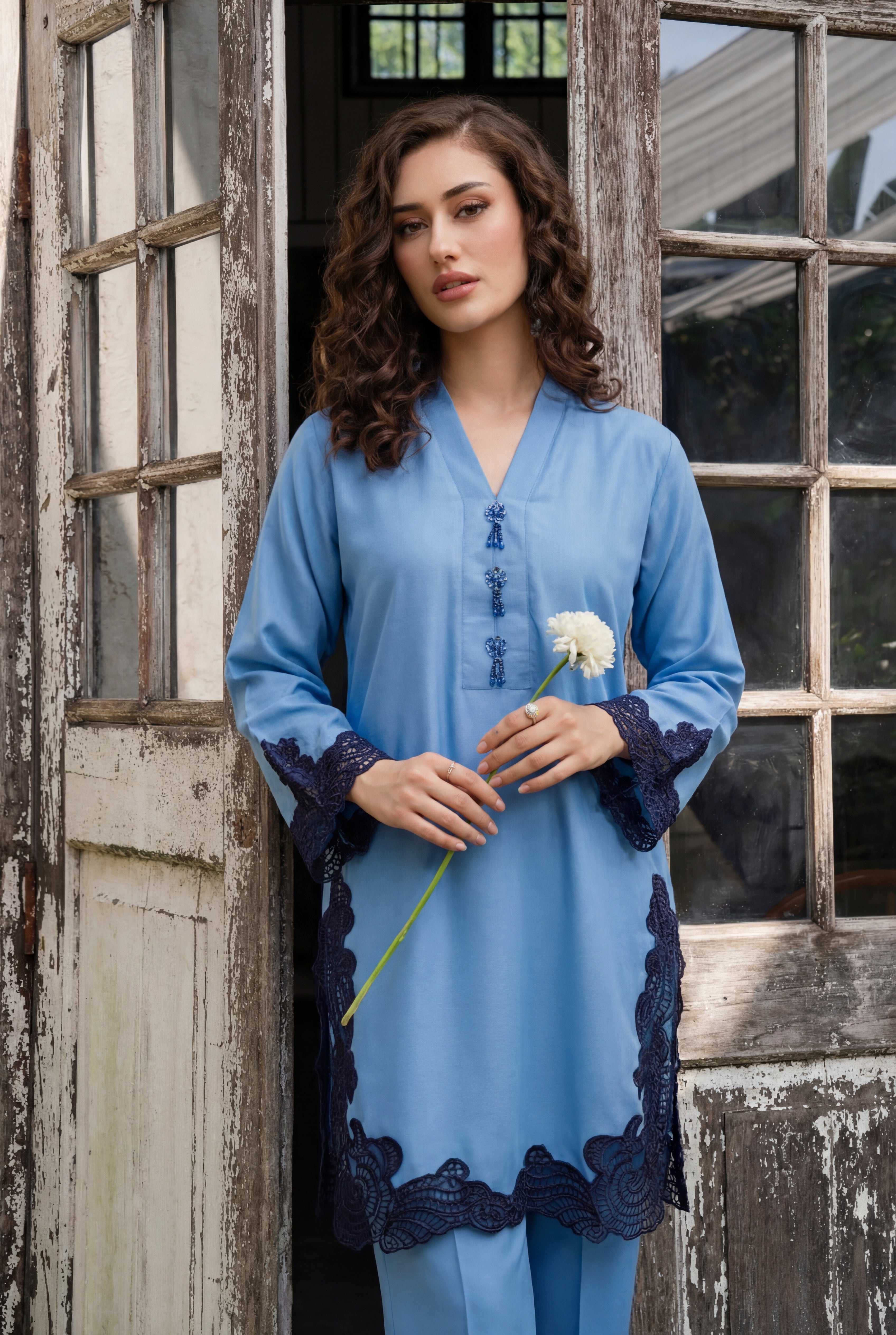 Shaahnoor Denim Premium Fabric Pakistani Winter Dresses - Sahiba-clothing - 2