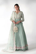 Satin Serenity Embroidered Pakistani Dress