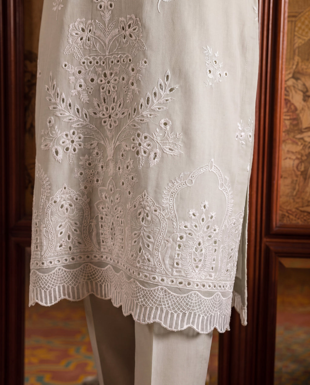 Vanzila Ivory Premium Fabric Pakistani Summer Dresses - Sahiba-clothing - 7