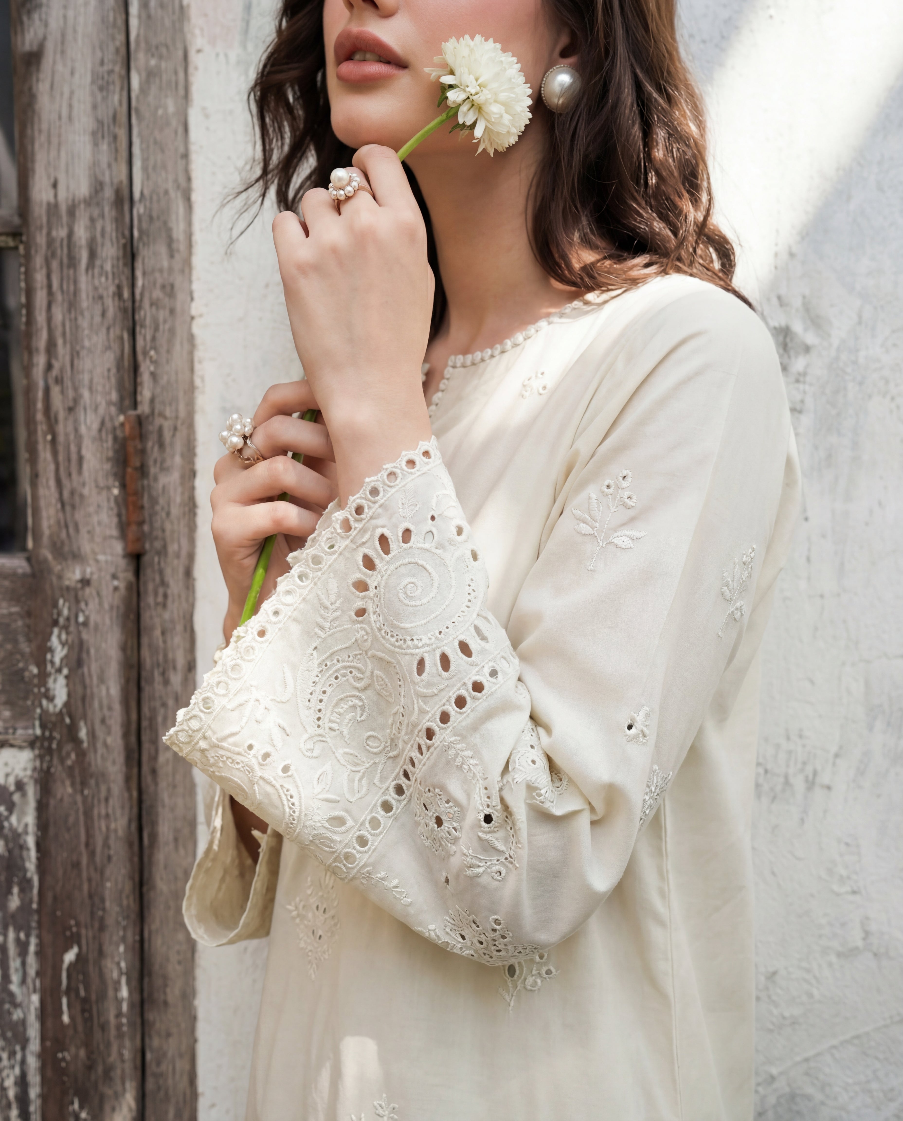 Vanzila Ivory Premium Fabric Pakistani Summer Dresses - Sahiba-clothing - 6