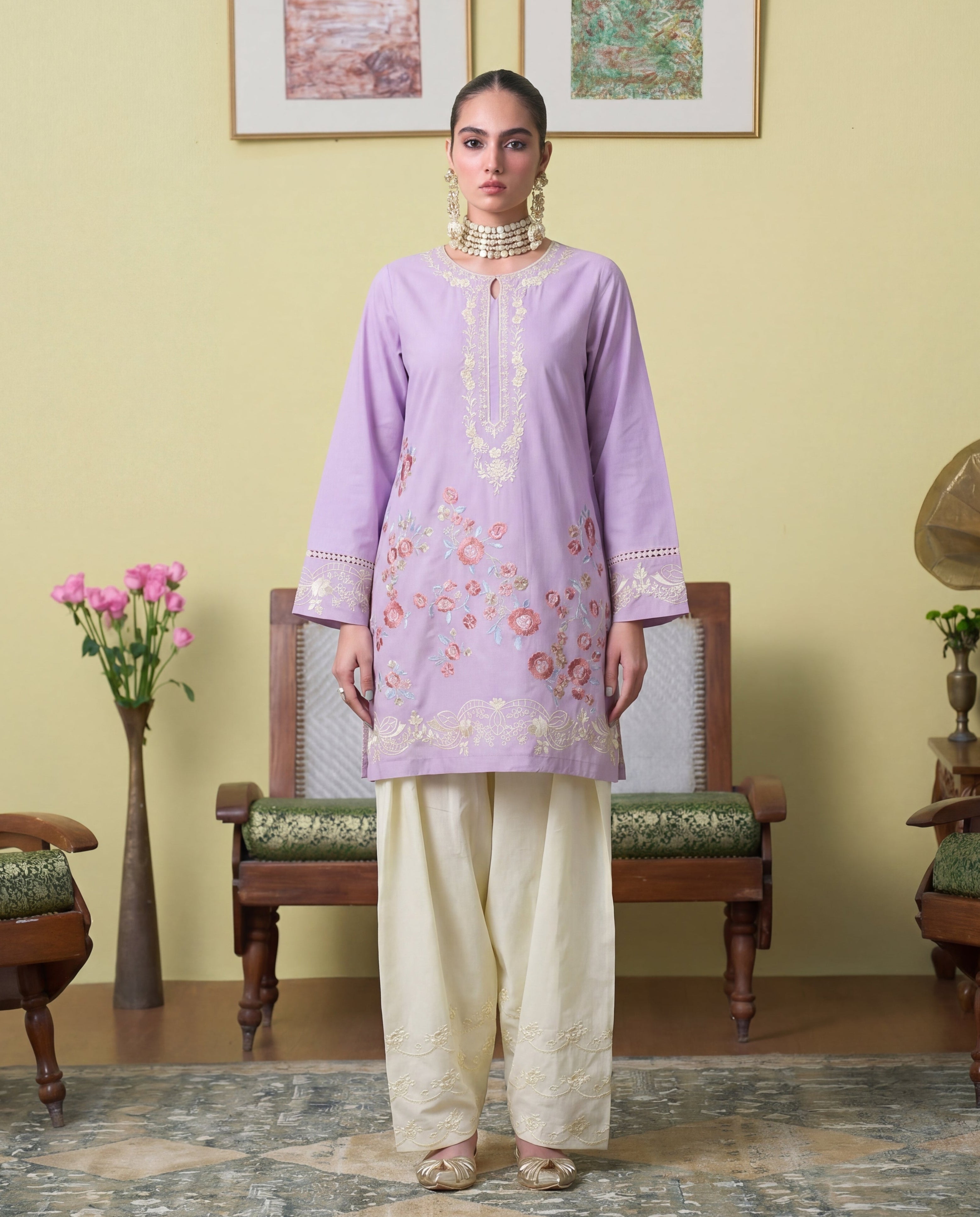 Vasper Lilac Premium Fabric Pakistani Summer Dresses - Sahiba-clothing - 1