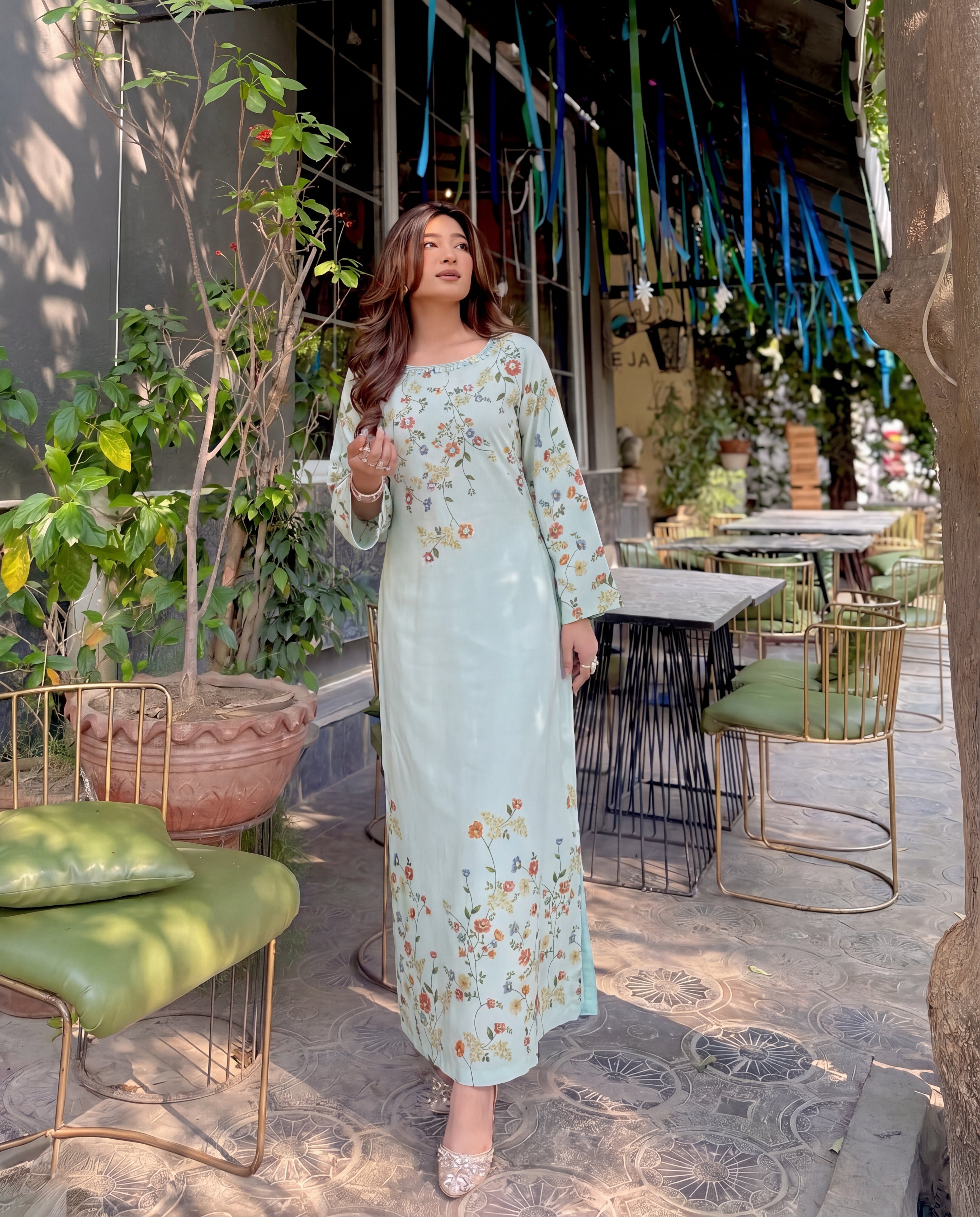 Veil Cyan Premium Fabric Pakistani Formal Dresses - Sahiba-clothing - 11