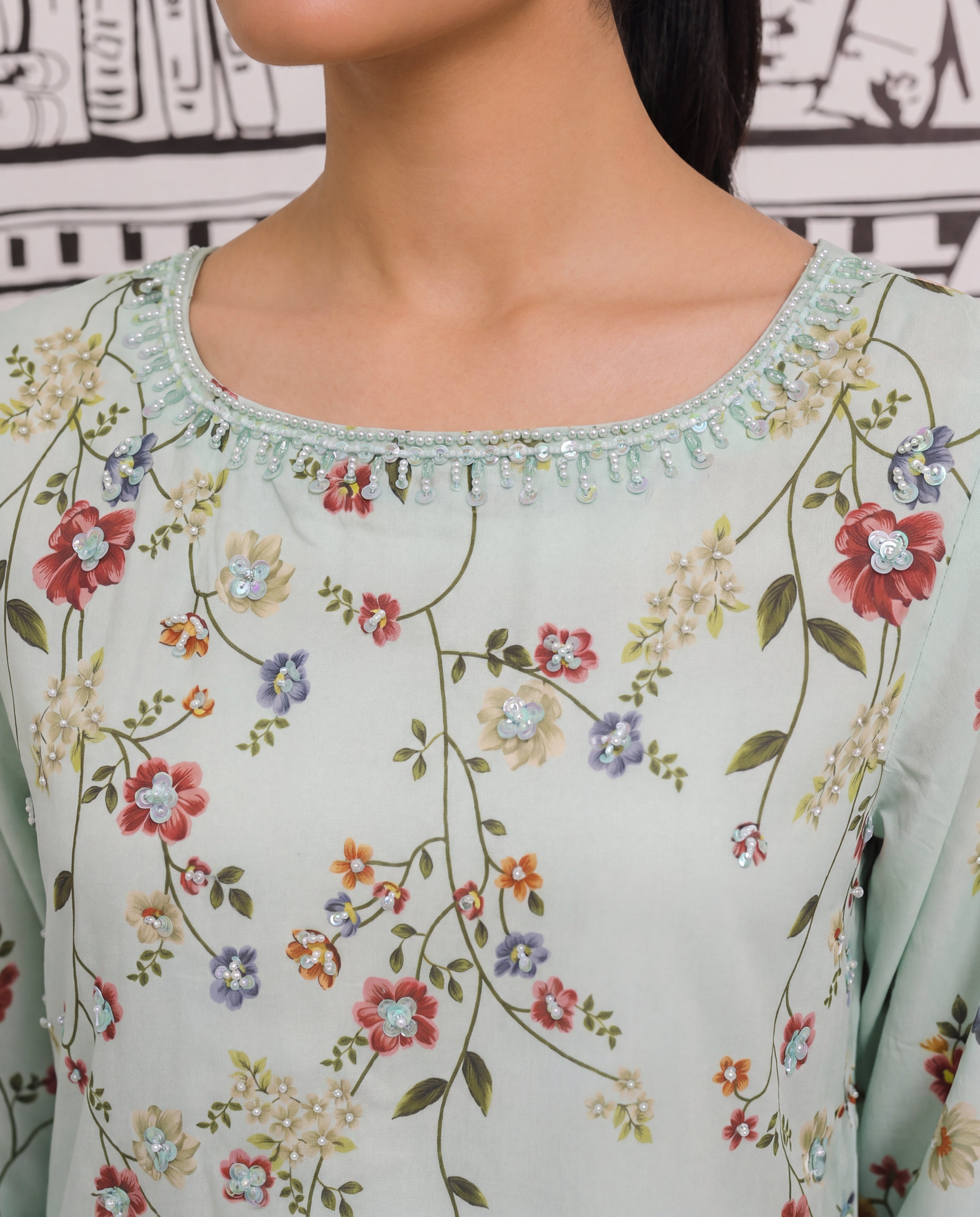 Veil Cyan Premium Fabric Pakistani Formal Dresses - Sahiba-clothing - 3
