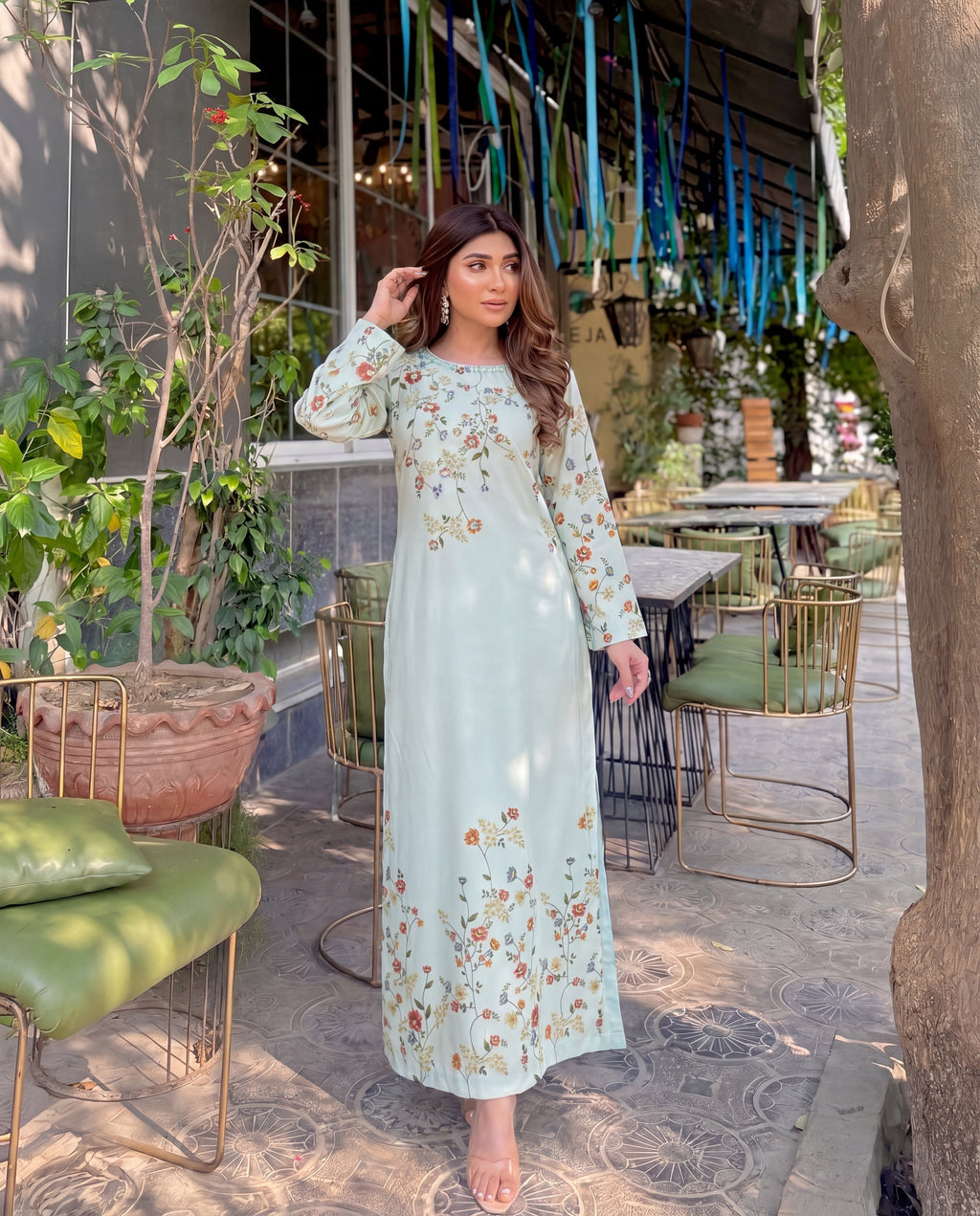 Veil Cyan Premium Fabric Pakistani Formal Dresses - Sahiba-clothing - 9