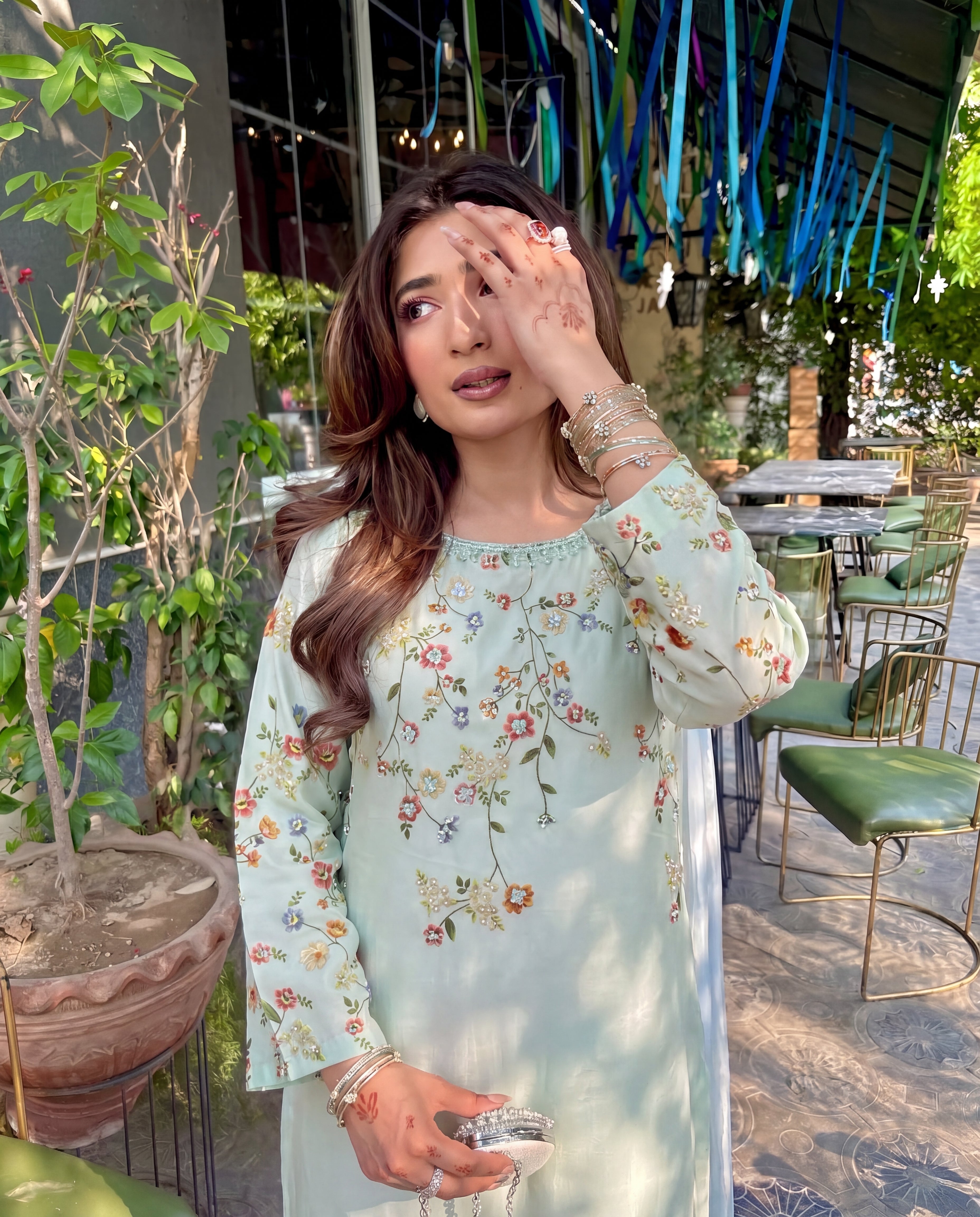 Veil Cyan Premium Fabric Pakistani Formal Dresses - Sahiba-clothing - 2
