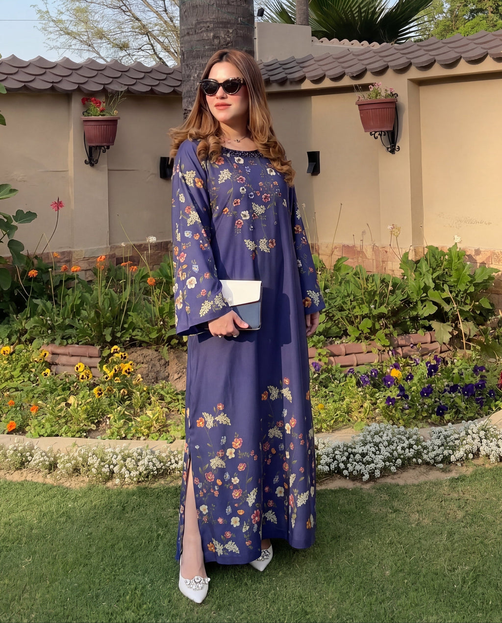 Veil Navy Premium Fabric Pakistani Formal Dresses - Sahiba-clothing - 1