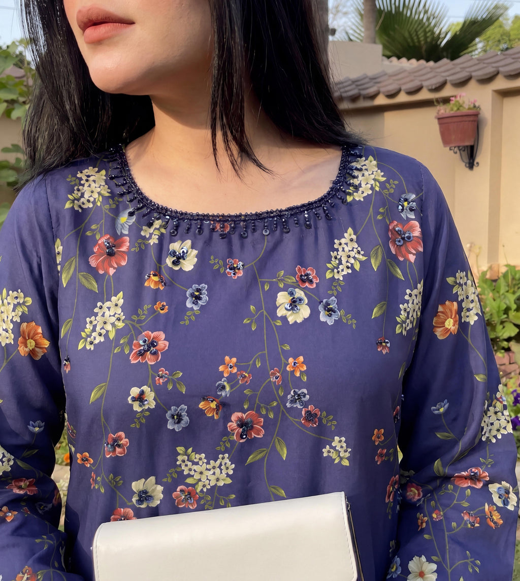 Veil Navy Premium Fabric Pakistani Formal Dresses - Sahiba-clothing - 3
