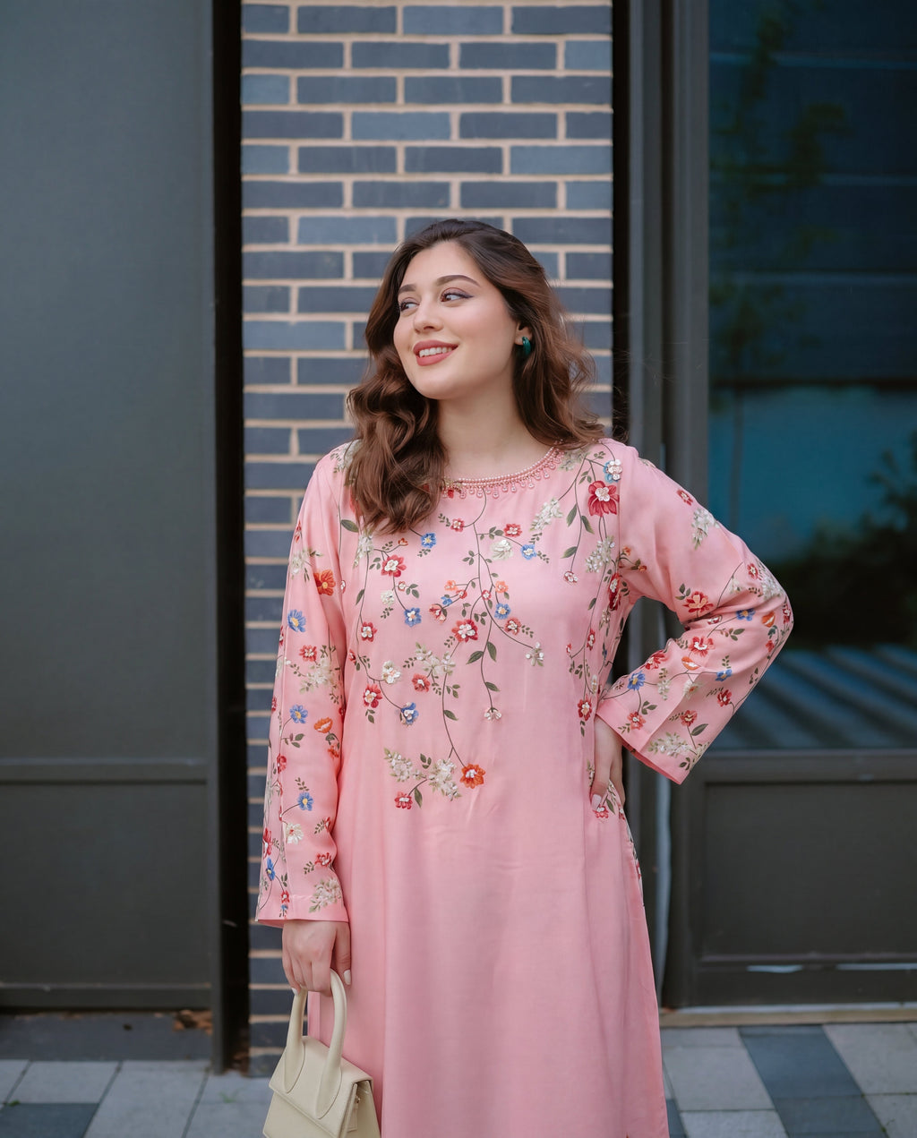 Veil Peach Premium Fabric Pakistani Formal Dresses - Sahiba-clothing - 2