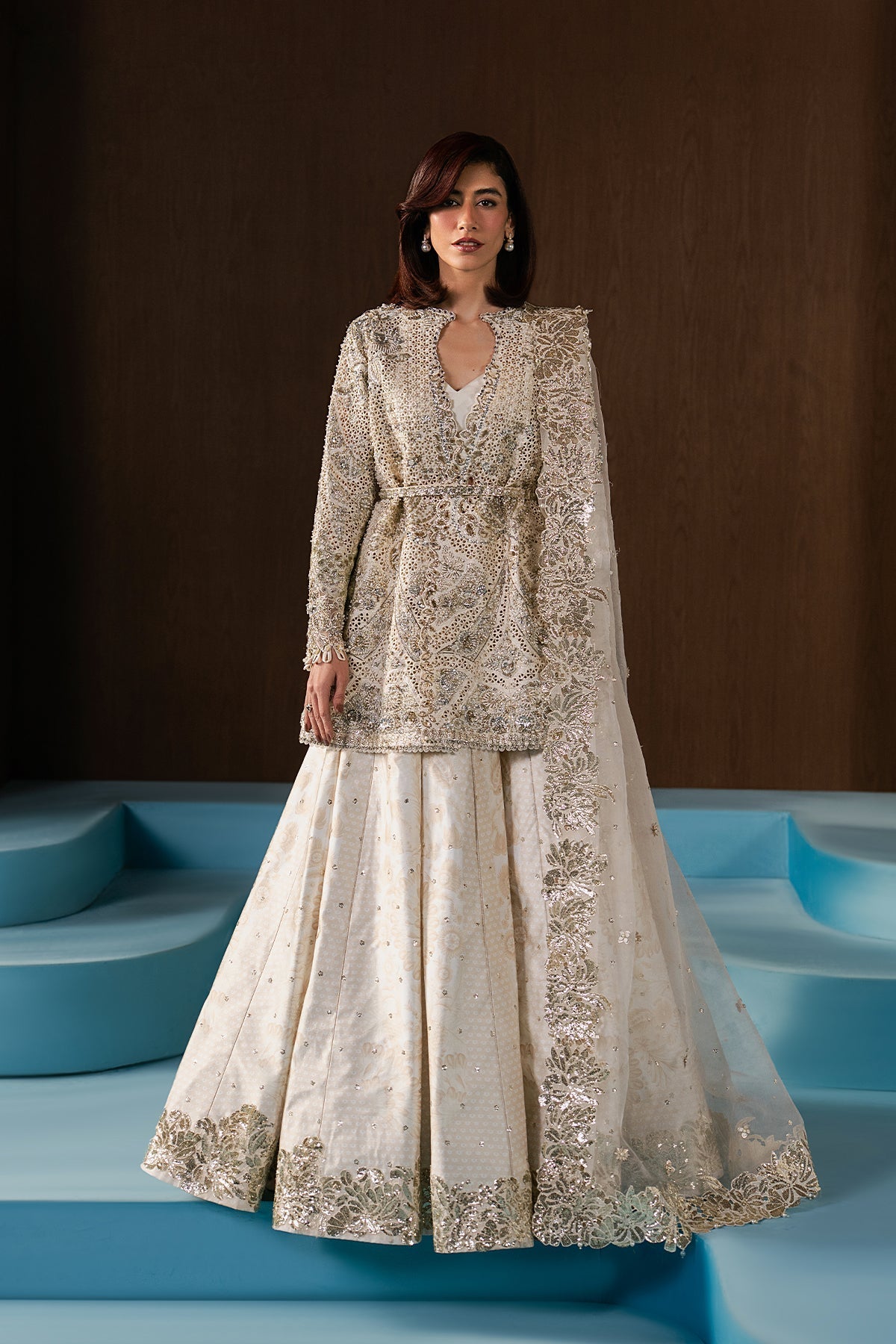 Rohave Raw Silk Pakistani Formal Dresses - Afrozeh - 1