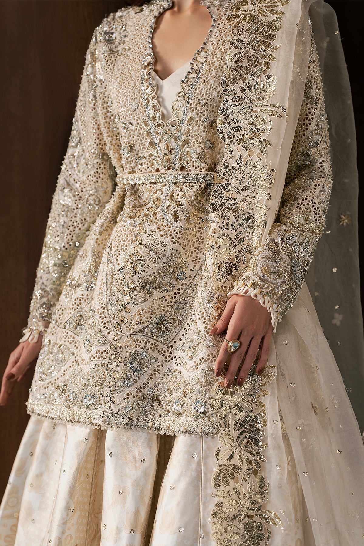 Rohave Raw Silk Pakistani Formal Dresses - Afrozeh - 4