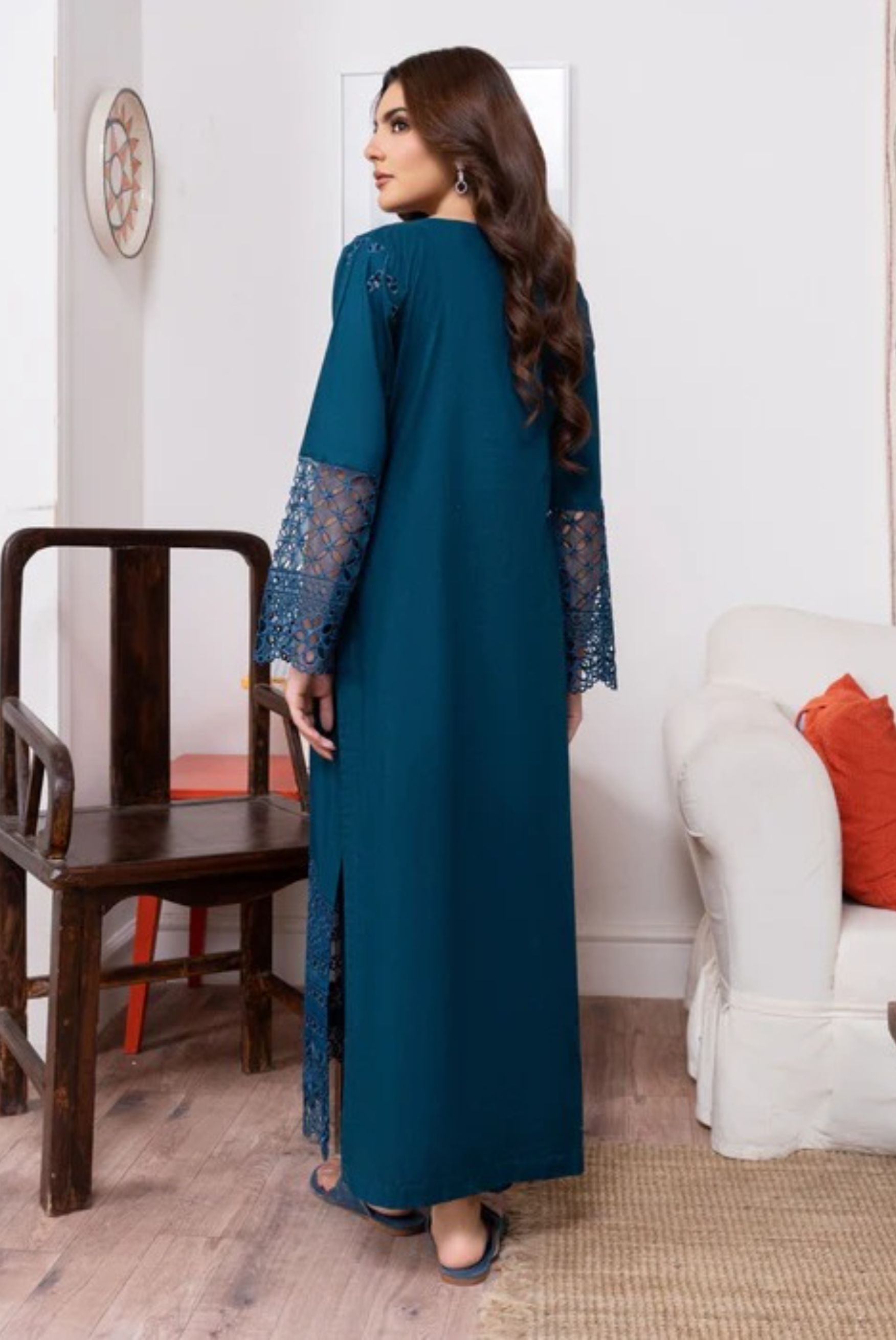 Jasmine Blue Premium Fabric Pakistani Summer Dresses - Sahiba-clothing - 3