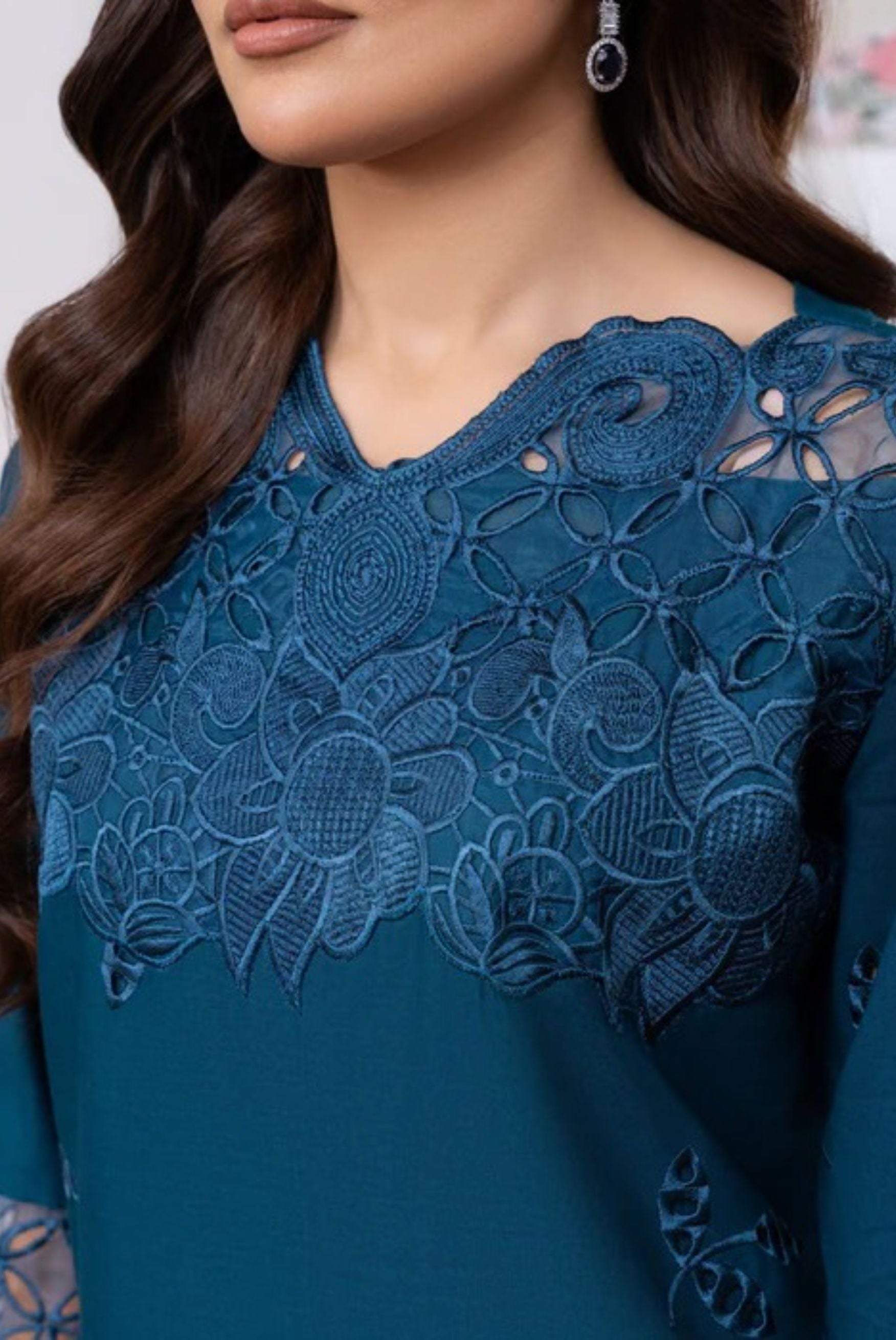 Jasmine Blue Premium Fabric Pakistani Summer Dresses - Sahiba-clothing - 4