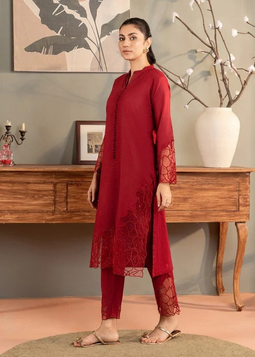 Wine Premium Fabric Pakistani Summer Dresses - Sahiba-clothing - 1