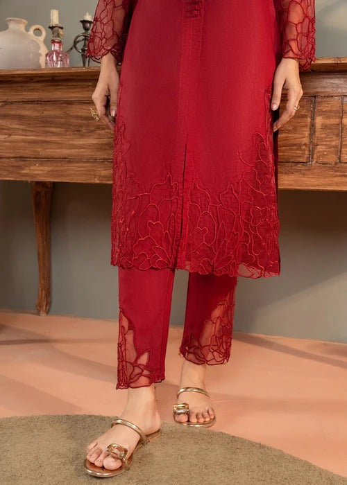Wine Premium Fabric Pakistani Summer Dresses - Sahiba-clothing - 5