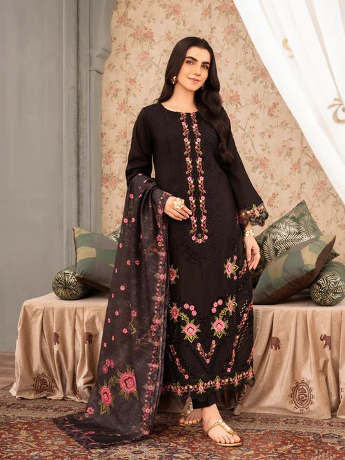 Zigana - Black Premium Fabric Pakistani Summer Dresses - Sahiba-clothing - 1