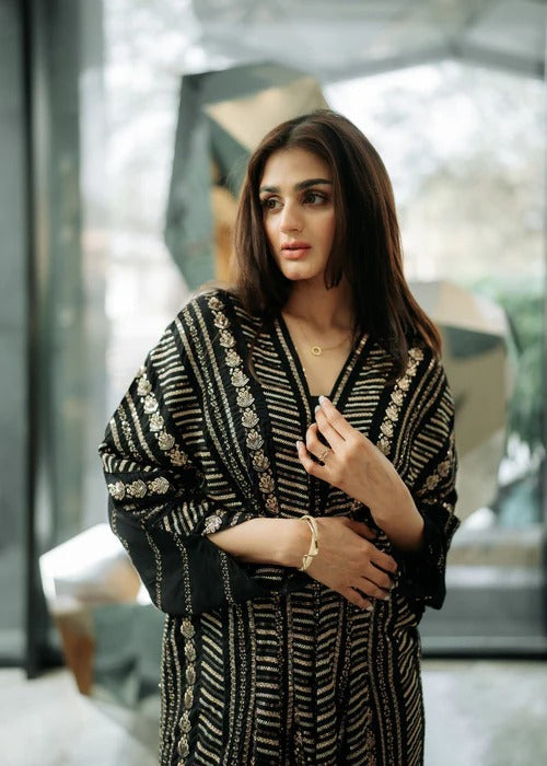 Naira Black Premium Fabric Pakistani Summer Dresses - Sahiba-clothing - 3