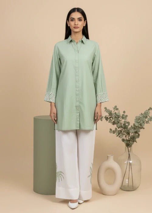 Yavina Green Premium Fabric Pakistani Summer Dresses - Sahiba-clothing - 1