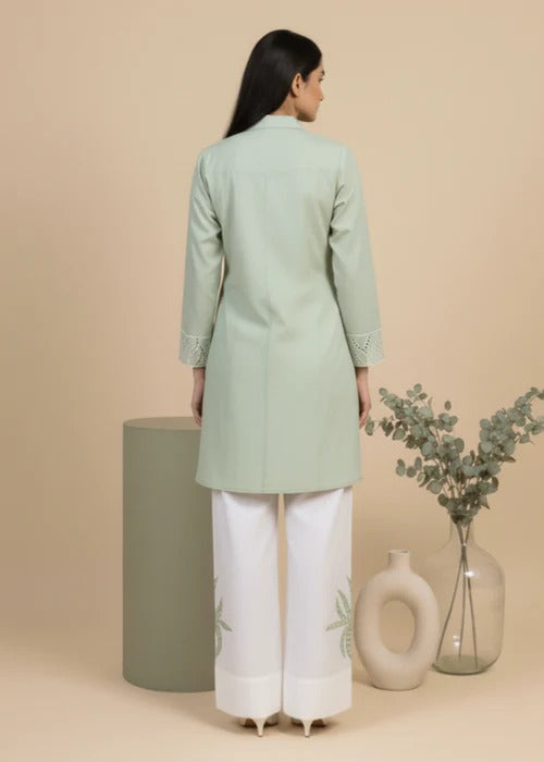 Yavina Green Premium Fabric Pakistani Summer Dresses - Sahiba-clothing - 5