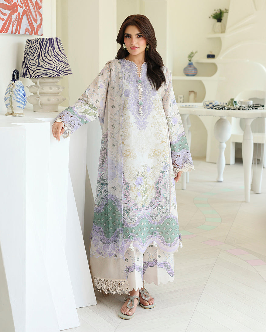 White Camellia Organza Women Clothing - Roheenaz - 1