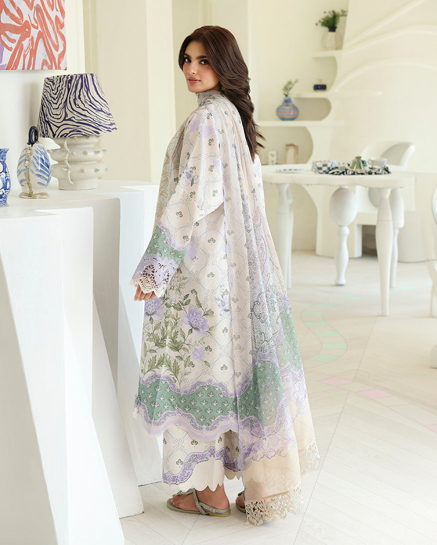 White Camellia Organza Women Clothing - Roheenaz - 3