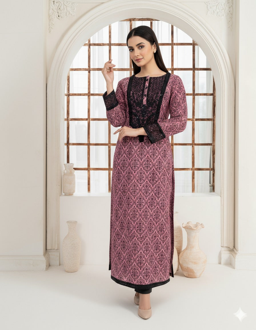 Cew - Mauve Premium Fabric Pakistani Summer Dresses - Sahiba-clothing - 4