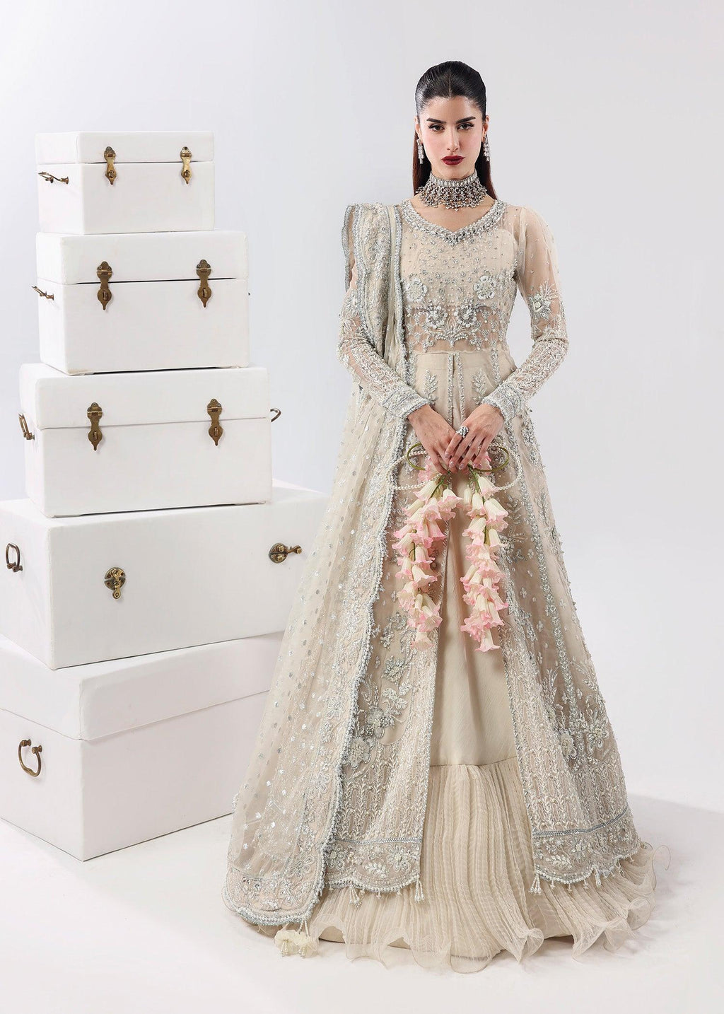 Pearl Mist Embroidered Pakistani Dress
