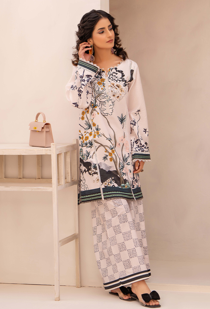 Freya - D01 Cotton Pakistani Summer Dresses - Humdum - 3