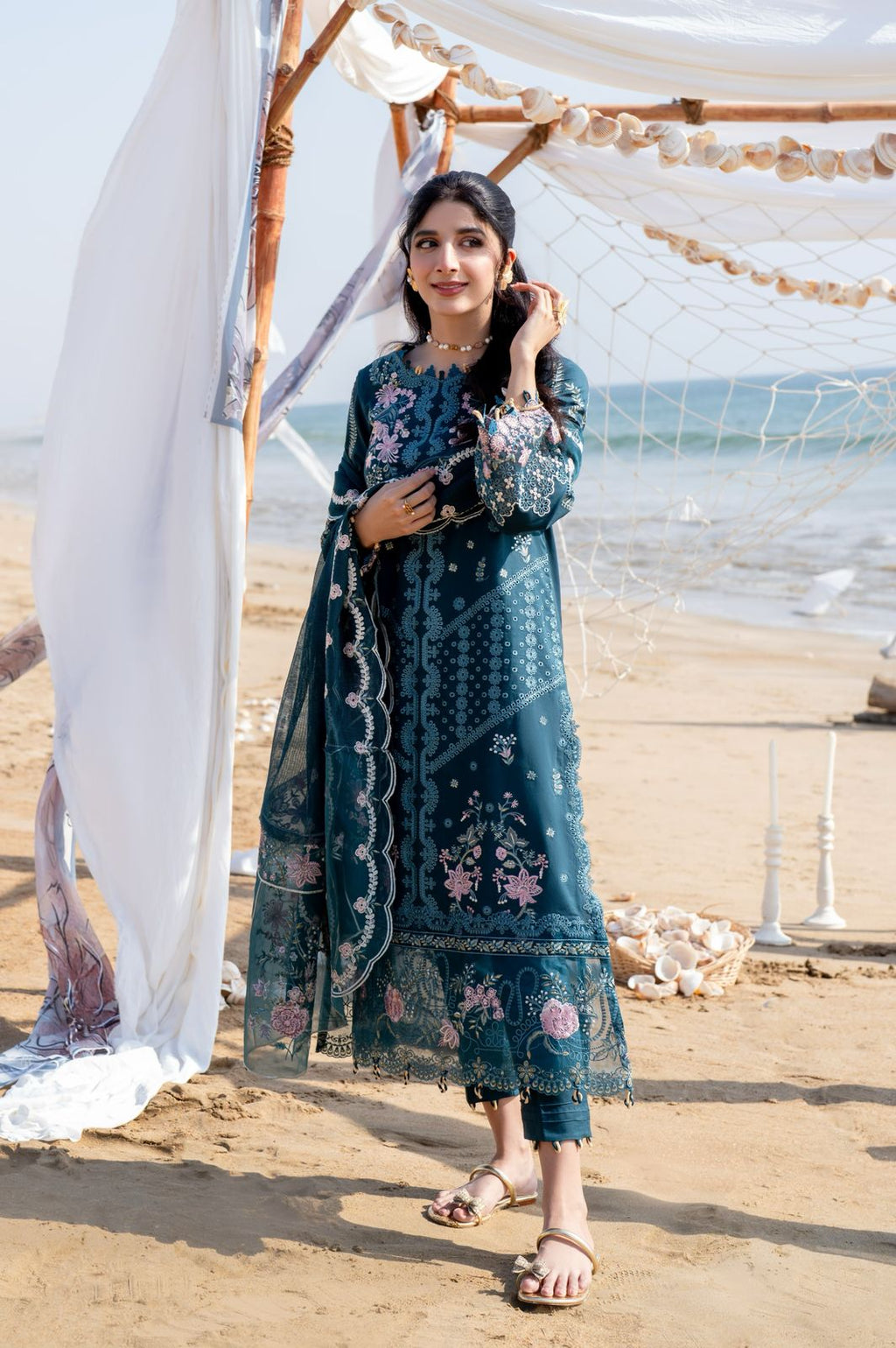 ISHANA (AS-06) Organza Pakistani Summer Dresses - aabyaan - 3