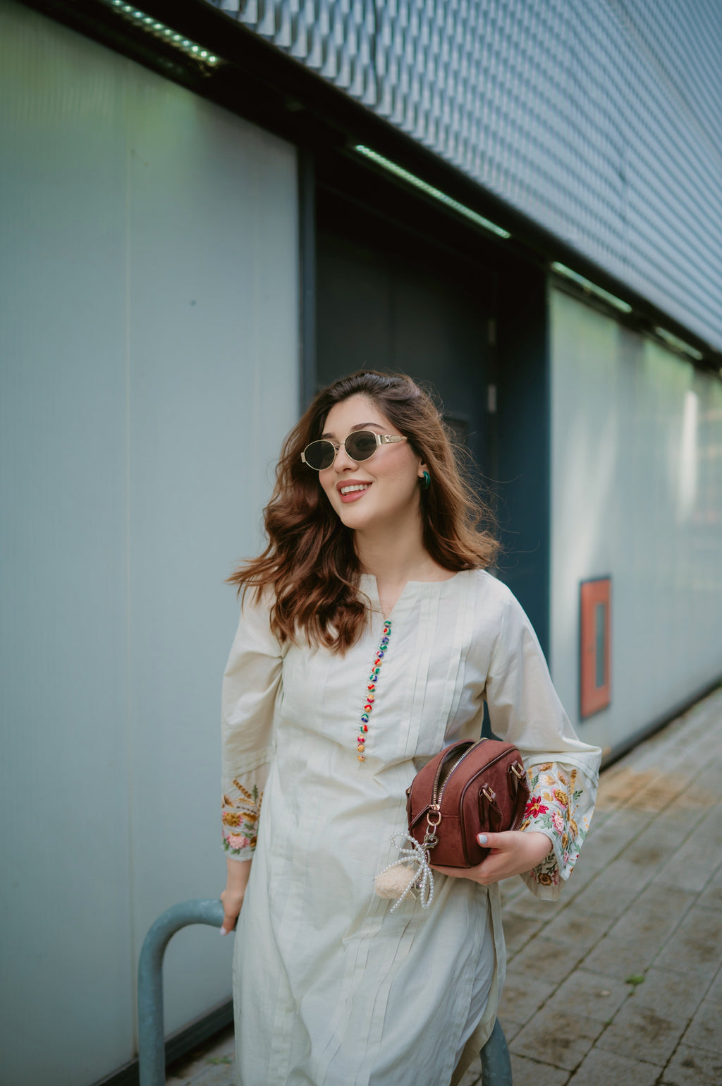 Gulejahan - Ivory Premium Fabric Pakistani Summer Dresses - Sahiba-clothing - 2