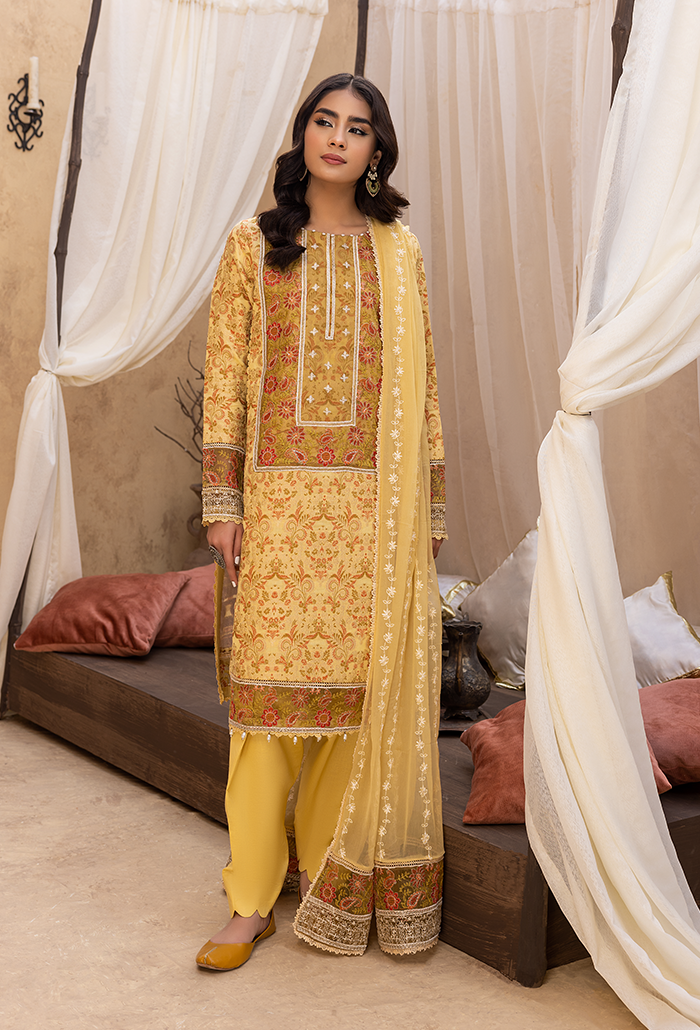 Ishq-Embroidered Jacquard-IS-02 Jacquard Pakistani Winter Dresses - Humdum - 5